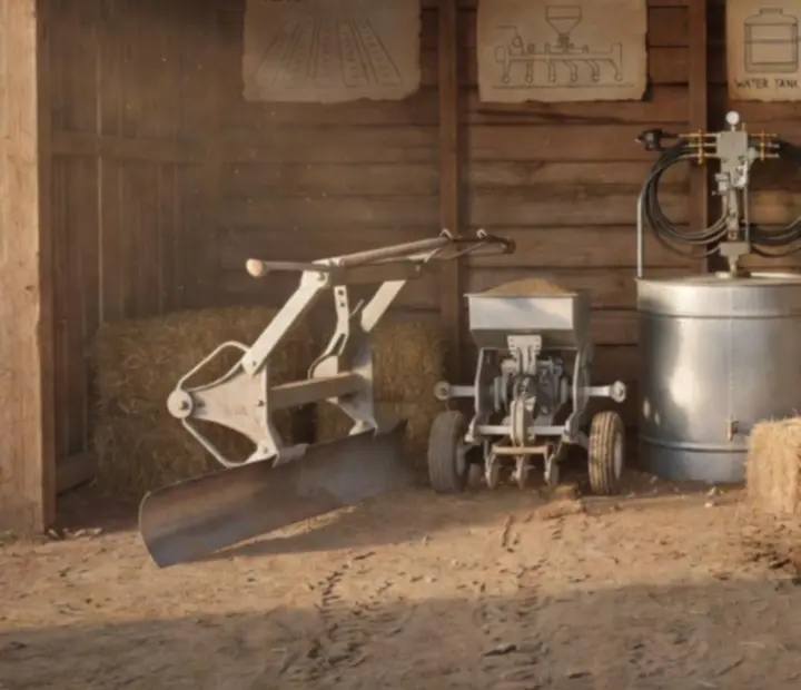 Sélection d'outils agricoles attelés à des tracteurs